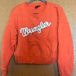 Wrangler Women's Bright Orange Crew Neck Sweater